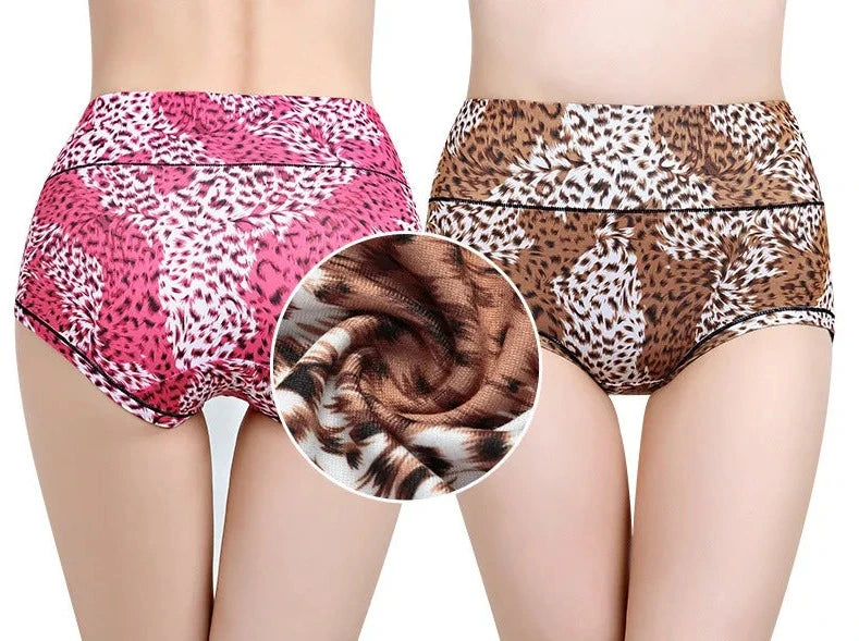 Leopard Print Circle Shredded Milk Soft Lady's Panties