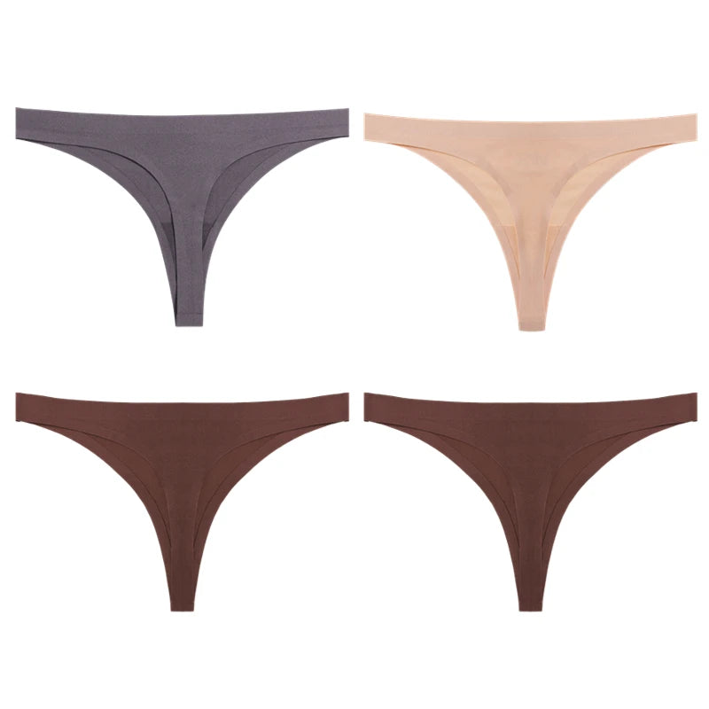 4PCS/Set  Seamless Panties Soft college thong