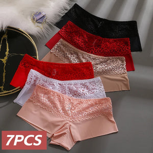 7PCS/Set lace boxers for ladies Breathable Lingerie Soft Briefs