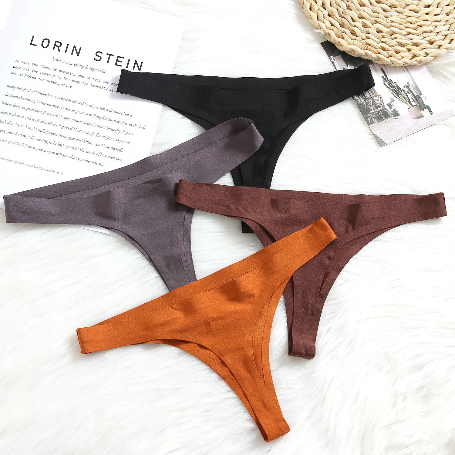 4PCS/Set  Seamless Panties Soft college thong