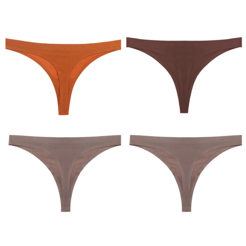 4PCS/Set  Seamless Panties Soft college thong