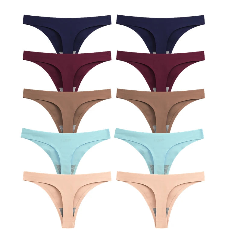 10 Pcs\Set comfortable thongs Solid  swimwear for tan all summer