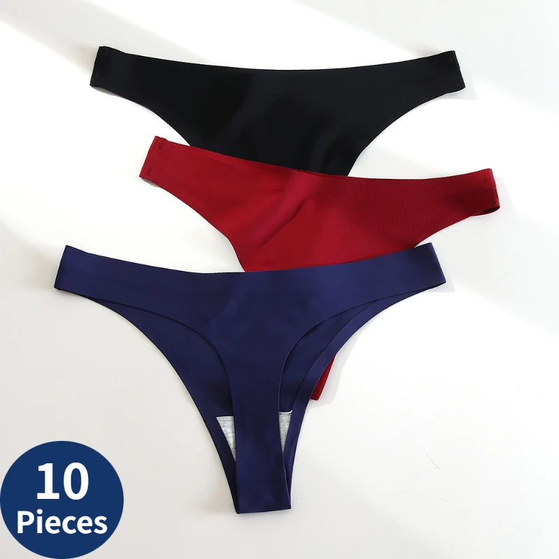 10 Pcs\Set comfortable thongs Solid  swimwear for tan all summer