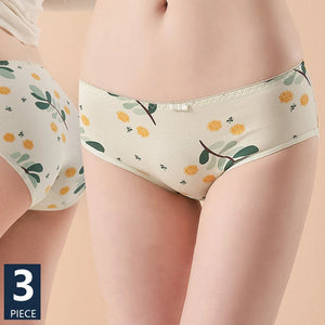 3Pcs/Set  Cotton Breathable Cute Print Girls Briefs Seamless Underpants