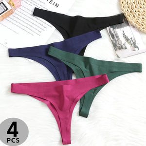 4PCS/Set  Seamless Panties Soft college thong