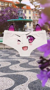 Cartoon Cotton Girlys Cat Ears Student Briefs