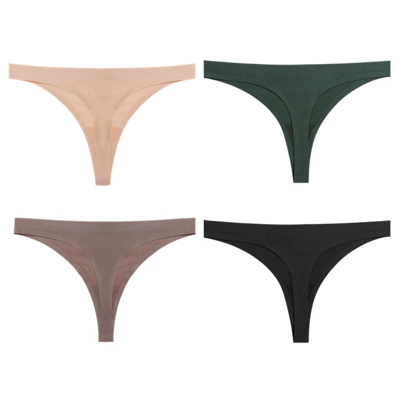 4PCS/Set  Seamless Panties Soft college thong