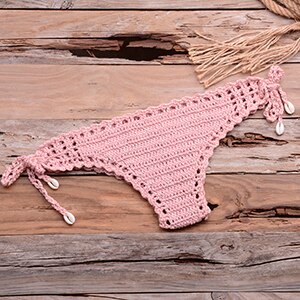 Crochet thong, go to the beach red white and blue swim trunks