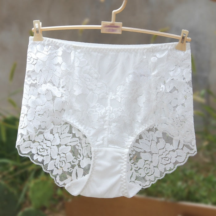 High-waist Seamless Lace Underwear Briefs