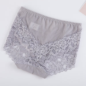 High-waist Seamless Lace Underwear Briefs