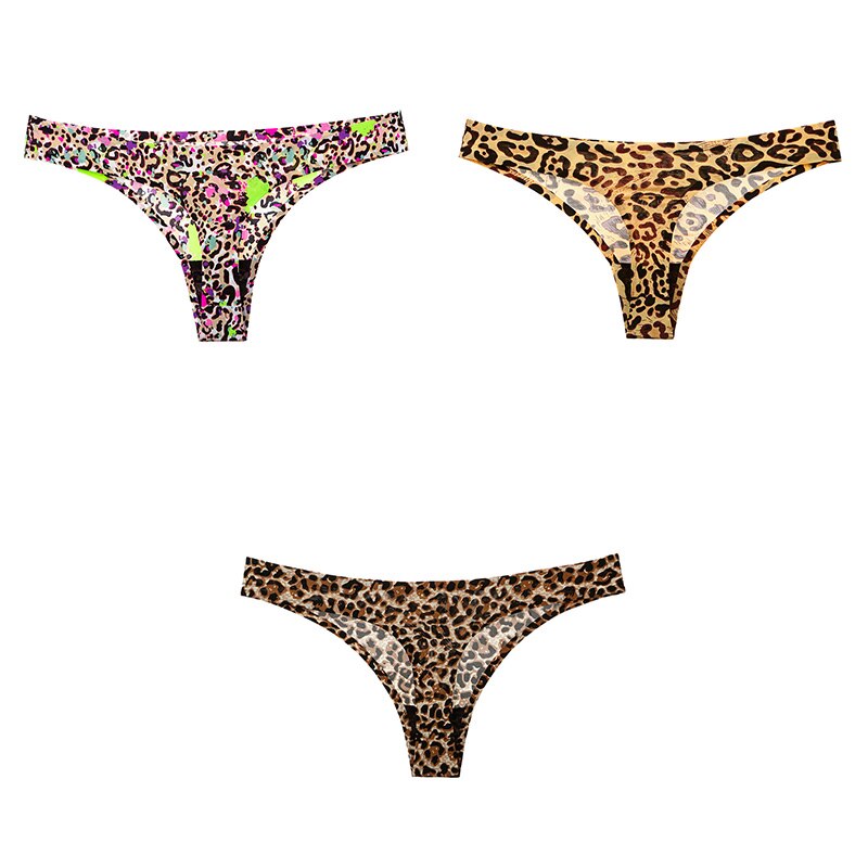 Leopard print panties T-back  3 Pcs seamless panties