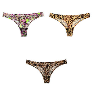 Leopard print panties T-back  3 Pcs seamless panties