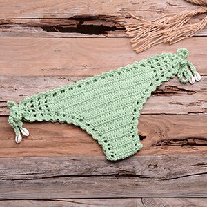 Crochet thong, go to the beach red white and blue swim trunks