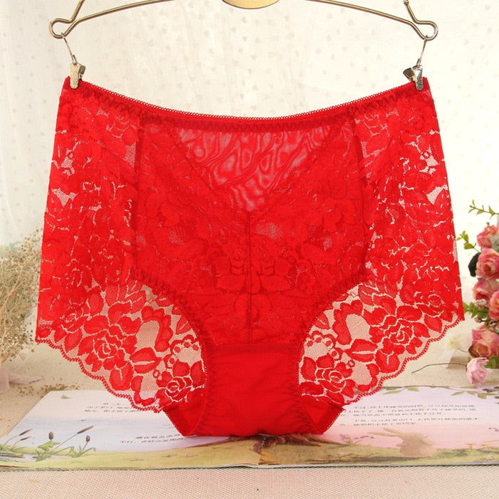 High-waist Seamless Lace Underwear Briefs