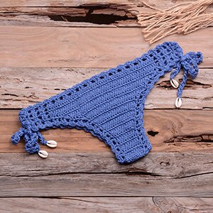 Crochet thong, go to the beach red white and blue swim trunks